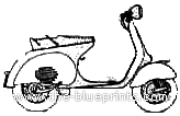 Мотоцикл Vespa 150 GS (1955) - чертежи, габариты, рисунки