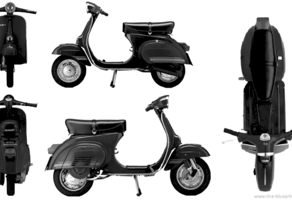 Мотоцикл Vespa ET3 125 Primavera - чертежи, габариты, рисунки