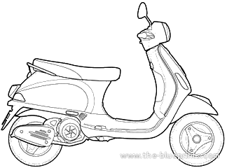 Мотоцикл Vespa LX 125 - чертежи, габариты, рисунки