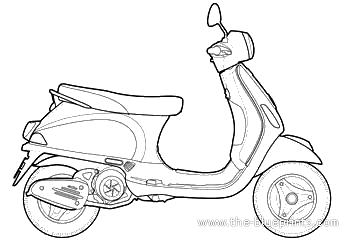 Мотоцикл Vespa LX 125 (2012) - чертежи, габариты, рисунки