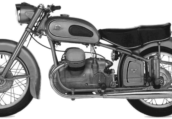 Мотоцикл Victoria Bergmeister (1954) - чертежи, габариты, рисунки