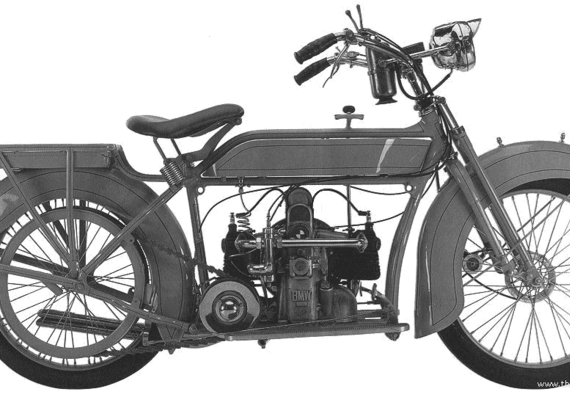 Мотоцикл Victoria KR1 (1921) - чертежи, габариты, рисунки