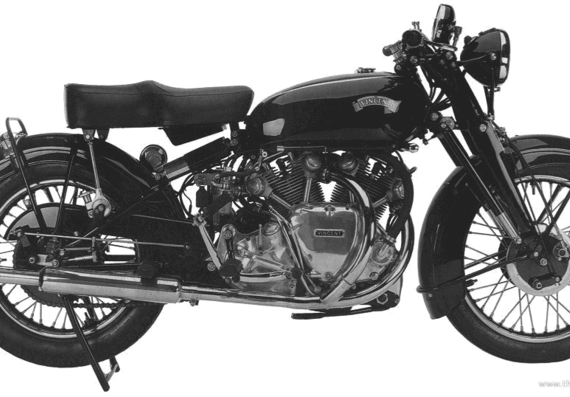 Мотоцикл Vincent Rapide Series C (1952) - чертежи, габариты, рисунки