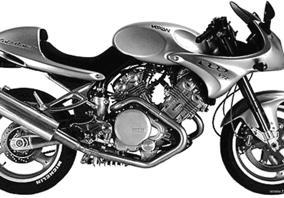 Мотоцикл Voxan Cafe Racer 1000 (1999) - чертежи, габариты, рисунки