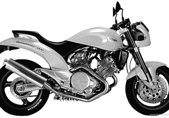 Мотоцикл Voxan Roadster 1000 (1999) - чертежи, габариты, рисунки