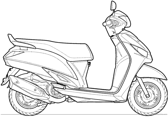 Мотоцикл Yamaha Alpha (2014) - чертежи, габариты, рисунки