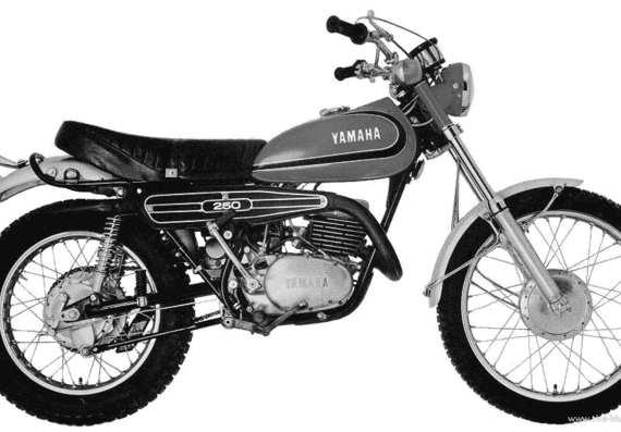 Мотоцикл Yamaha DT2 250 (1974) - чертежи, габариты, рисунки