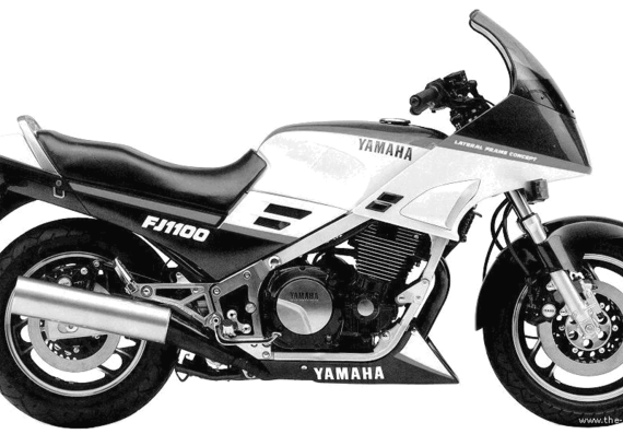 Мотоцикл Yamaha FJ1100 (1983) - чертежи, габариты, рисунки