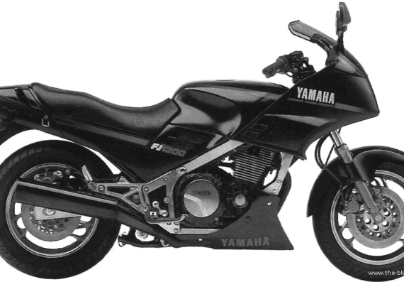 Yamaha FJ1200 motorcycle (1986) - drawings, dimensions, pictures
