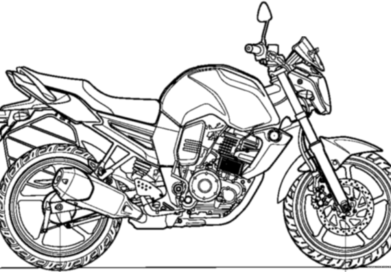 Мотоцикл Yamaha FZ-S (2013) - чертежи, габариты, рисунки
