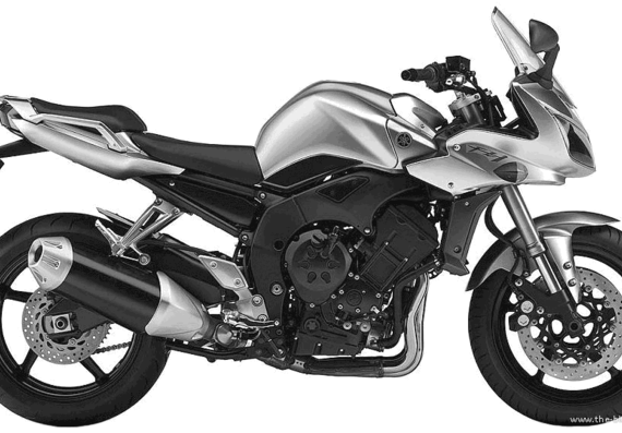 Мотоцикл Yamaha FZ1 Fazer (2006) - чертежи, габариты, рисунки