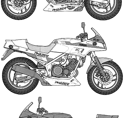 Yamaha FZ250 Phazer motorcycle (1985) - drawings, dimensions, pictures