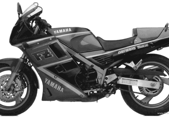 Мотоцикл Yamaha FZ750 (1987) - чертежи, габариты, рисунки