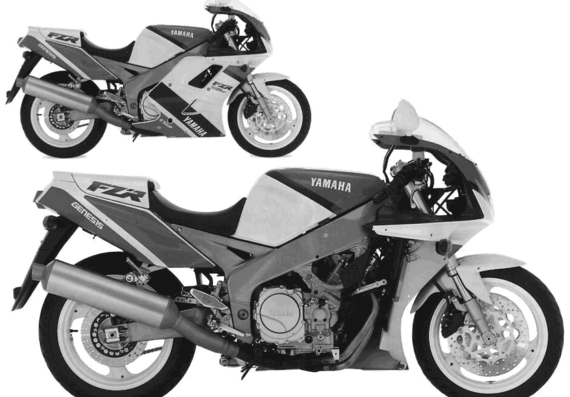 Yamaha FZR1000 motorcycle (1992) - drawings, dimensions, pictures
