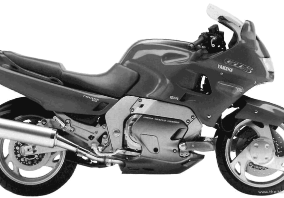 Мотоцикл Yamaha GTS1000 (1993) - чертежи, габариты, рисунки
