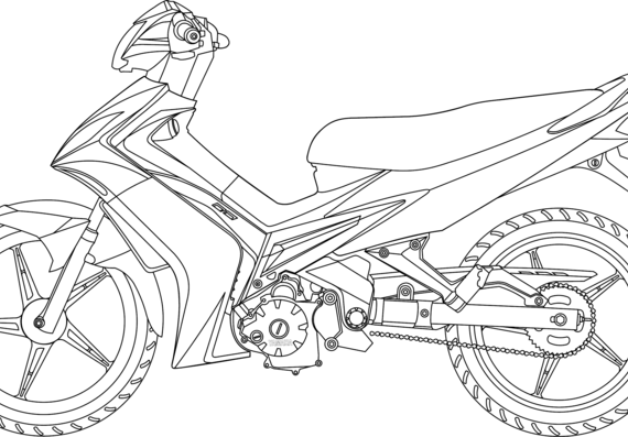 Мотоцикл Yamaha Jupiter MX - чертежи, габариты, рисунки