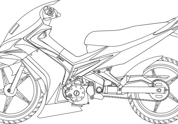 Мотоцикл Yamaha Jupiter Spark - чертежи, габариты, рисунки