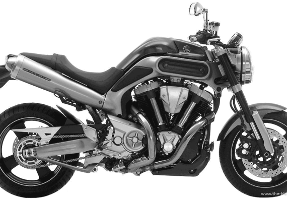 Yamaha MT 01 (2006) motorcycle - drawings, dimensions, figures