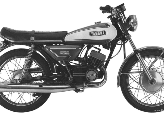 Мотоцикл Yamaha RD200 (1972) - чертежи, габариты, рисунки