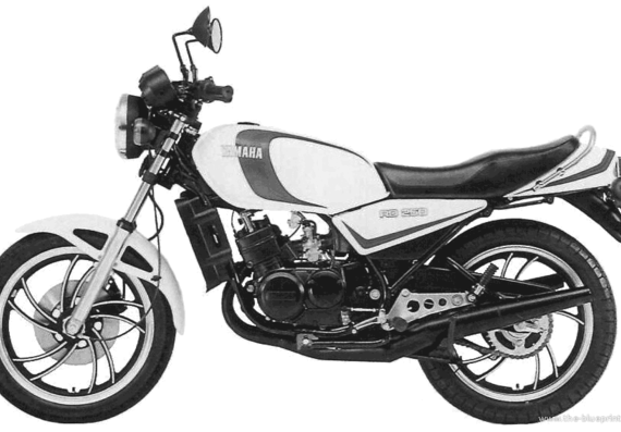 Мотоцикл Yamaha RD250LC (1980) - чертежи, габариты, рисунки