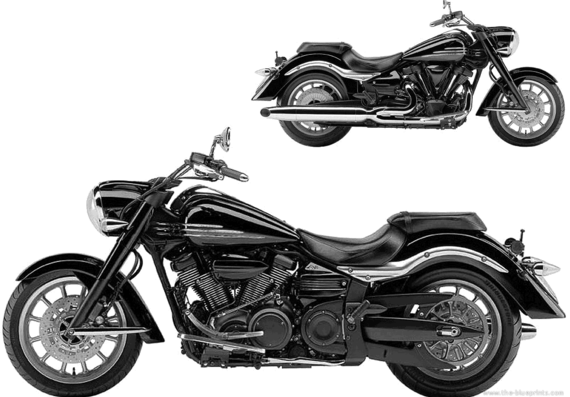 Yamaha Roadliner Midnight motorcycle (2006) - drawings, dimensions, pictures