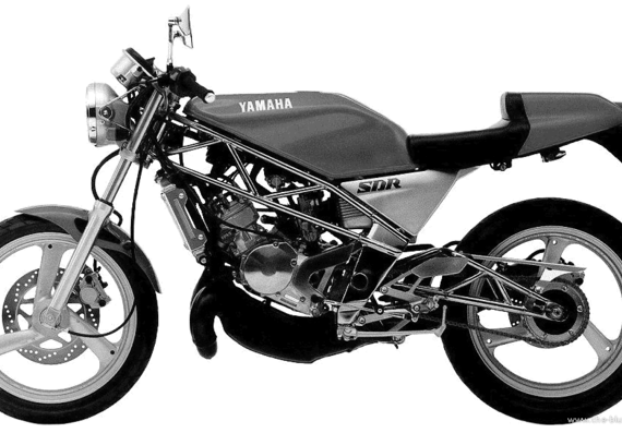 Мотоцикл Yamaha SDR200 (1987) - чертежи, габариты, рисунки