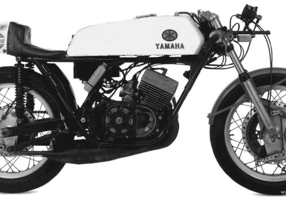 Мотоцикл Yamaha TR3 (1972) - чертежи, габариты, рисунки