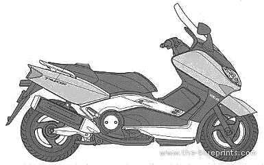 Мотоцикл Yamaha T MAX - чертежи, габариты, рисунки