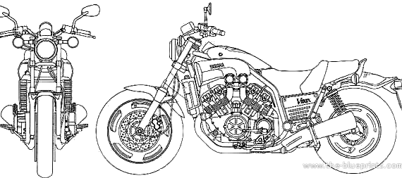 Мотоцикл Yamaha V-MAX -2 (2007) - чертежи, габариты, рисунки