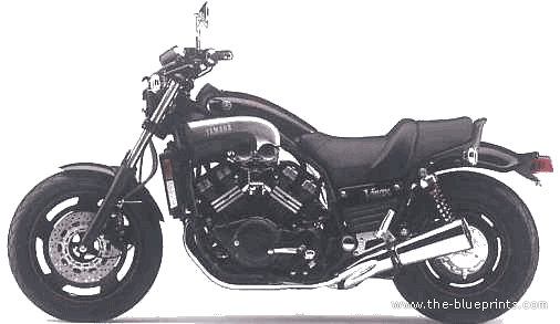 Мотоцикл Yamaha V-MAX (2007) - чертежи, габариты, рисунки