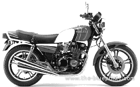 Мотоцикл Yamaha XJ400D - чертежи, габариты, рисунки