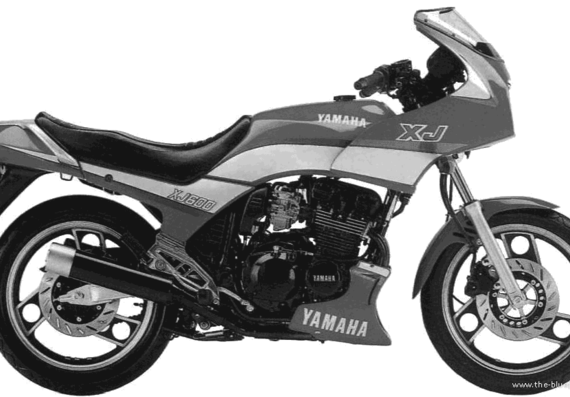 Мотоцикл Yamaha XJ600 (1984) - чертежи, габариты, рисунки