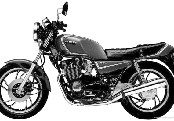 Мотоцикл Yamaha XJ650 (1983) - чертежи, габариты, рисунки
