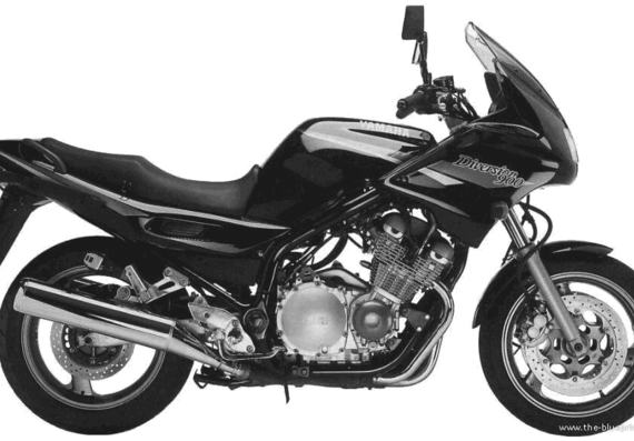 Мотоцикл Yamaha XJ900S Diversion (1995) - чертежи, габариты, рисунки