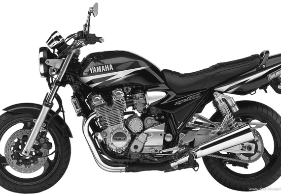 Мотоцикл Yamaha XJR1300 (2002) - чертежи, габариты, рисунки