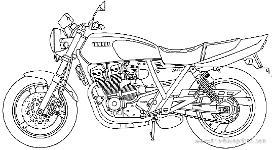 Yamaha XJR400 Naked motorcycle - drawings, dimensions, pictures