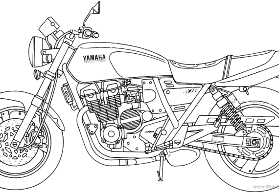 Мотоцикл Yamaha XJR 400S - чертежи, габариты, рисунки