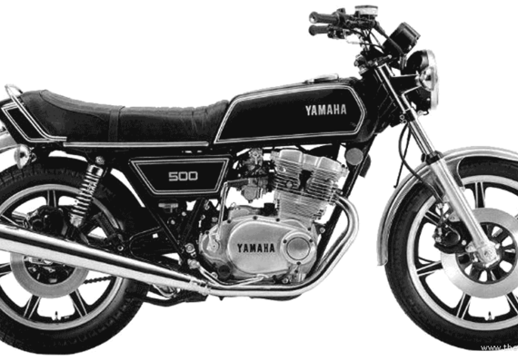 Мотоцикл Yamaha XS500 (1978) - чертежи, габариты, рисунки
