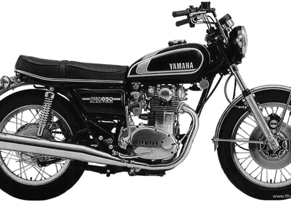 Yamaha XS650B motorcycle (1975) - drawings, dimensions, pictures