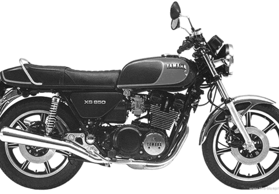Мотоцикл Yamaha XS850 (1978) - чертежи, габариты, рисунки
