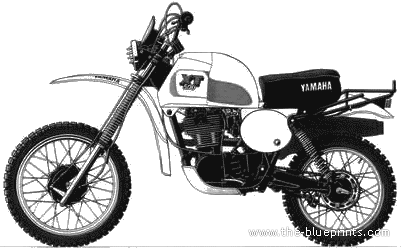 Мотоцикл Yamaha XT500 - чертежи, габариты, рисунки