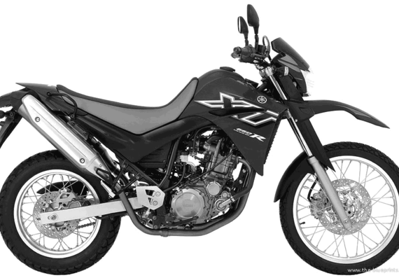 Мотоцикл Yamaha XT660R (2004) - чертежи, габариты, рисунки