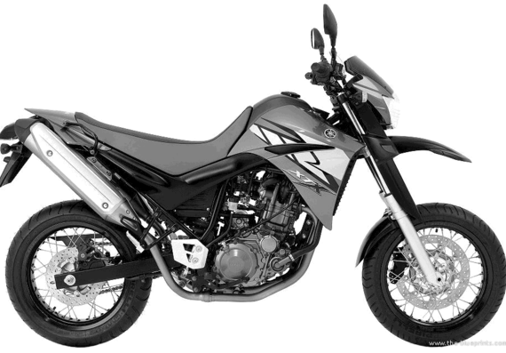 Мотоцикл Yamaha XT660X (2004) - чертежи, габариты, рисунки