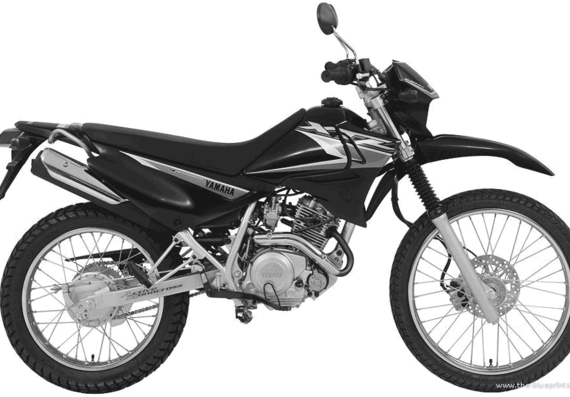 Мотоцикл Yamaha XTZ125 (2002) - чертежи, габариты, рисунки