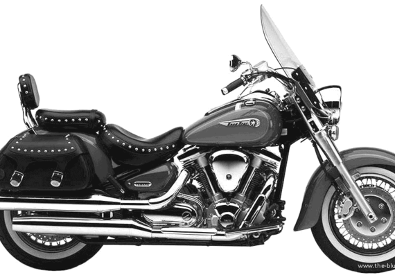 Мотоцикл Yamaha XV1600 RoadStar (2001) - чертежи, габариты, рисунки