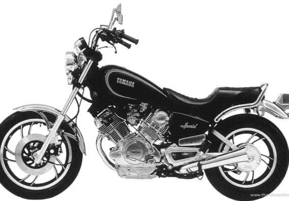 Мотоцикл Yamaha XV750SE (1981) - чертежи, габариты, рисунки
