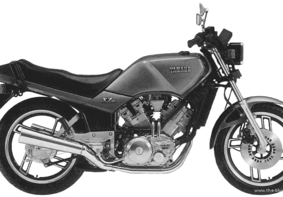 Мотоцикл Yamaha XZ550 (1982) - чертежи, габариты, рисунки