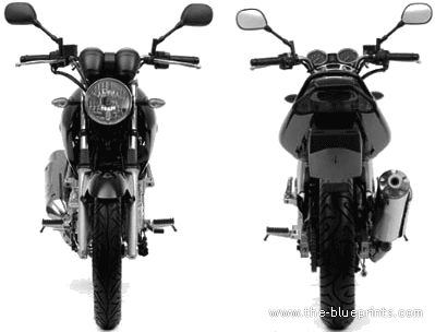 Yamaha YBR250 motorcycle - drawings, dimensions, figures