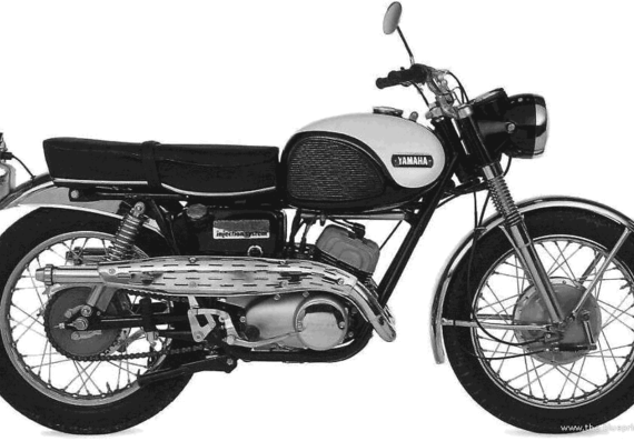 Мотоцикл Yamaha YDS3C (1965) - чертежи, габариты, рисунки