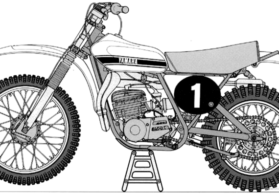 Мотоцикл Yamaha YZ250 Motocrosser - чертежи, габариты, рисунки